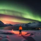 View of the Northern Lights in Sweden