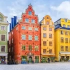 The colourful houses in Stockholm, Sweden