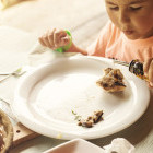 Boy eating bread