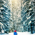 Girl snowshoeing in Austria