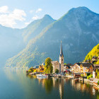 Hallstatt village on the shores of Lake Hallstattersee, Austria