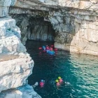 Family kayaking in Croatia