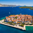 Aerial of Korcula, Croatia