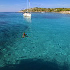 Girl snorkelling in Croatia
