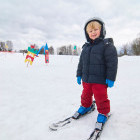 Boy skiing in Finland