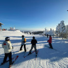 Group skiing in Finland