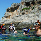 Group snorkelling in Crete, Greece