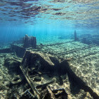 World War II shipwreck in Falassarna, Crete in Greece