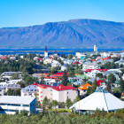 Aerial of Reykjavik in Iceland