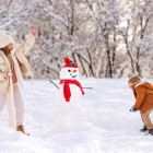Playing in the snow in Montenegro