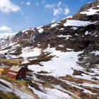 Mountain scenery and railroad to Flam in Norway