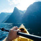 Kayaking in Naeroyfjord, Norway
