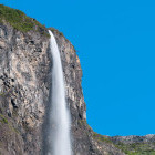 Waterfall in Naeroyfjord in Norway