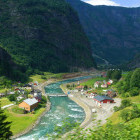 Village from Flåm Railway in Norway