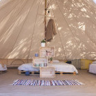 The inside of a tent at a campsite in Portugal