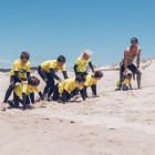 Kids learning to surf in Portugal