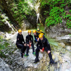 Group canyoning in Slovenia