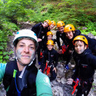 Group canyoning in Slovenia