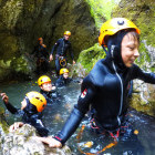 Group canyoning in Slovenia