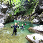 Group canyoning in Slovenia