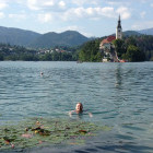 Swimming in Lake Bled, Slovenia
