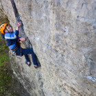 Boy rock climbing in the Pyrenees
