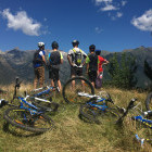 Cyclists admiring the views in the Pyrenees