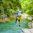 Person canyoning in the Pyrenees