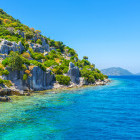 Pleasure boat sailing past Kekova Island