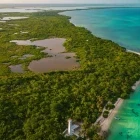 Aerial of Sian Ka'an Biosphere Reserve in Mexico