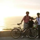 A family on a bike tour in Peru