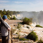 Father & son at Iguazu Falls in Brazil