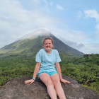 Posing in front of Arenal Volcano in Costa Rica.
