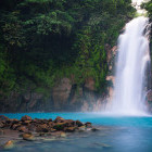 Rio Celeste Waterfall in Volcano Tenorio National Park, Costa Rica