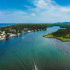 Aerial of Tortuguero National Village in Costa Rica