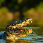 Caiman in the Amazon, Ecuador