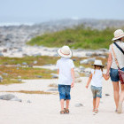 Family on holiday in the Galapagos Islands