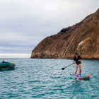 Stand-up paddleboarding in the Galapagos Islands.