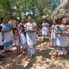 Mayan family in Mexico.