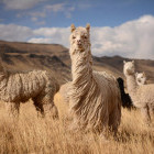 Llama and alpacas in the Andes, Peru