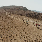 Hikers in Dana Biosphere Reserve in Jordan