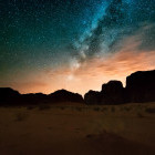Milky Way above Wadi Rum Desert in Jordan