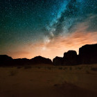 Milky Way above Wadi Rum Desert in Jordan