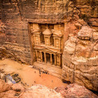 Aerial of Petra in Jordan