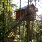 A treehouse at Parc Aventures du Cap Jaseux, Canada.