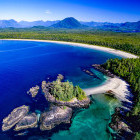 Aerial of Clayoquot Sound in British Columbia, Canada