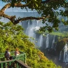 Looking over Iguacu falls in Brazil