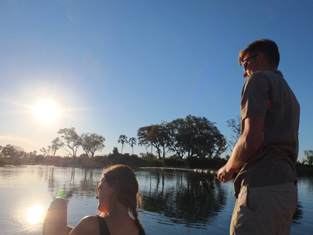 Family at a waterhole