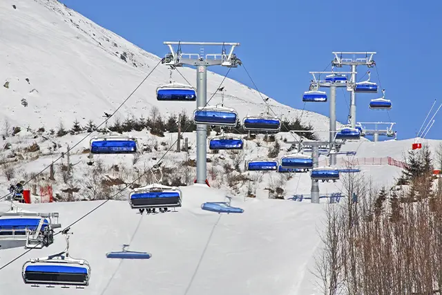 Ski lift in High Tatras Mountains, Slovakia