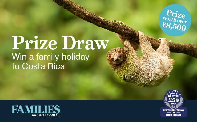 Families Worldwide's Costa Rica prize draw for the Family Traveller 2025 Show